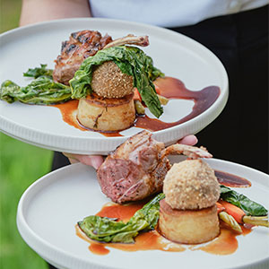 Dine in the Vines at Wythall Estate  serves locally sourced Herefordshire lamb 